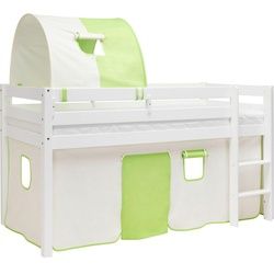Xora Mittelhohes Bett , Weiß , Holz , Buche , 90x200 cm , Holzmöbel, Holzbetten, Kinderbetten Holz