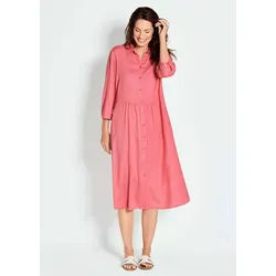 GOLDNER Sommerkleid Kurzgröße: Kleid in sportivem Look mit Hemdkragen und Taschen rosa 24