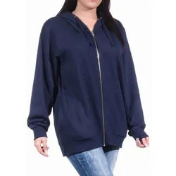 Normann Relaxanzug Unisex Trainings-Jacke mit Kapuze für Hausanzug Oberteil blau M