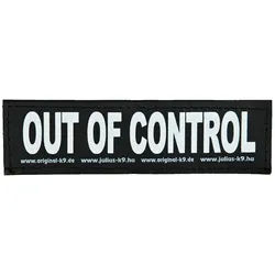 Julius-K9 Hunde-Powergeschirr 2 Klettsticker "Out of Control"