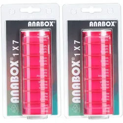Anabox® Wochenpillenbox 7 x 1 Fächer rosa Fr/De/It
