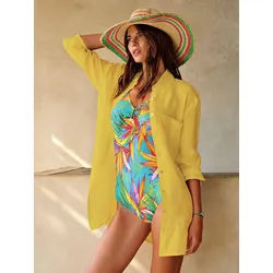 Le chemisier long 100% lin Peter Hahn jaune