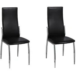 vidaXL Esszimmerstühle 2 Stk. Schwarz Kunstleder