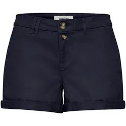 Chinoshorts OXMO "Chinoshorts OXPiera", Damen, Gr. 38, N-Gr, blau (marineblaus), Obermaterial: 98% Baumwolle CO. 2% Elasthan EL., Hosen Chinoshorts