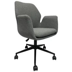 Novel Drehstuhl , Grau, Schwarz , Metall, Textil , Drehkreuz , 60x86-96x59 cm , Stoffauswahl, Typenauswahl, Sitzfläche 360° drehbar, inklusive Armlehnen , Büromöbel, Bürostühle, Drehstühle