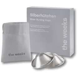 the weeks Silberhütchen core mit 999er Feinsilber – Stillhütchen für wunde Brustwarzen Brusthütchen, -hauben, -schalen 2 St