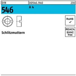 Reyher Schlitzmutter 100er Pack Schlitzmutter DIN 546 M6 A 4 100 Stück DIN 546 A 4 Schlitz