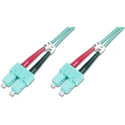 DIGITUS LWL Patchkabel, Duplex, SC zu SC MM OM3 50/125 Á, 2 m