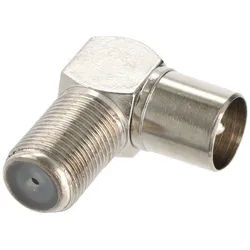 Goobay Winkeladapter: F-Buchse > Koax-Stecker 90° - Adapter-Stecker aus Zink