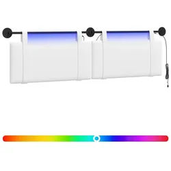 vidaXL Bett Hängendes Kopfteil Mit LED Licht Weiß Stoff (1-tlg) weiß