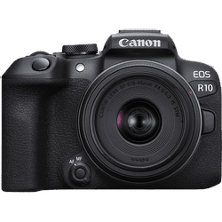 CANON EOS R10 Kit + RF-S 18-45mm STM Systemkamera mit Objektiv 18 - 45 mm, 7,5 cm Display Touchscreen, WLAN