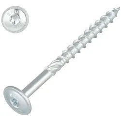 SCREWREBEL Holzbauschraube Tellerkopfschraube PanelFix mit ETA Zulassung, TX Antrieb, verzinkt, (50 St), großer Kopf für hohe Klemmkraft, stabile Verbindung, robuste Bauweise 8 x 240 mm