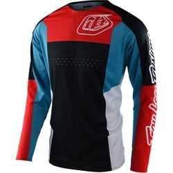 Troy Lee Designs SE Pro Quattro Motocross Jersey, schwarz-rot-blau, Größe M