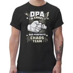 Shirtracer T-Shirt Opa & Enkel - Das perfekte Chaos Team - Vintage weiß Opa Geschenke schwarz XL