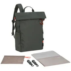 LÄSSIG Wickeltasche Outdoor Rolltop Backpack (Set, 3-tlg) grün