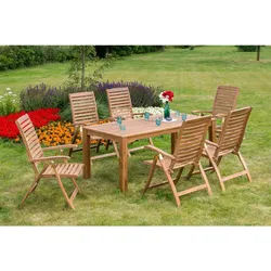 Gardenson Gartentisch , Akaziefarben , Holz , Akazie , massiv , rechteckig , eckig , 185x75x90 cm , Fsc , Holzmöbel, Holztische, Gartentische Holz