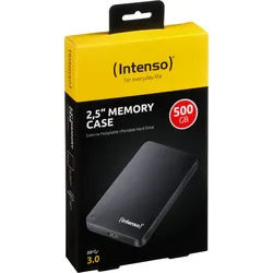 Intenso Festplatte 500GB, USB 3.0, 6.35cm (2.5''), schwarz Portable, Memory Case, Retail