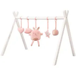 Roba Spieltrapez inkl. Anhängerset roba Style rosa , Weiß , Holz , Gepunktet , 69x52x51.5 cm , schadstofffrei , Spielzeug, Babyspielzeug, Motorikspielzeug