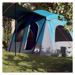 vidaXL Angelzelt, Campingzelt 5 Personen Blau Wasserdicht