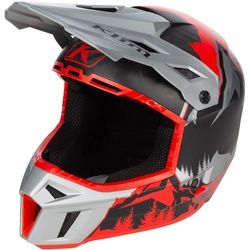Klim F3 Carbon DNA Snowmobil Helm, schwarz-grau-rot, Größe XL für Männer