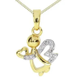 OSTSEE-SCHMUCK Kette mit Anhänger Ostsee-Schmuck Kette mit Anhänger Engel Kette mit Anhänger Engel (2-tlg) goldfarben 45 cm