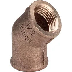 Rotguss-Winkel 3120 3/8" 45 Grad, mit 2 Innengewinden, DVGW