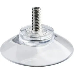 Saugnäpfe, ø = 30 mm, transparent, mit M4-Gewinde 10 mm lang, ohne Rändelmutter, Weich-PVC