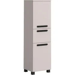 Xora Midischrank , Kaschmir , Metall , 3 Fächer , 1 Schubladen , 40x130x35 cm , Made in Germany , hängend, stehend , Badezimmer, Badmöbel, Midischränke