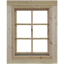WOLFF FINNHAUS Einzelfenster »Gartenhaus«, BxH: 76,5 x 99,6 cm, Isolierglas - braun