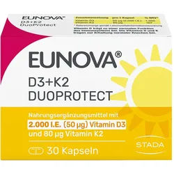 EUNOVA DuoProtect Vitamin D3+K2 2000IE/80UG 30 St