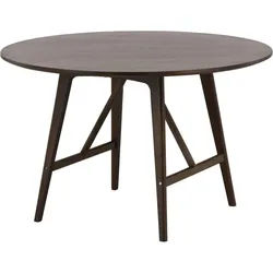 Livetastic Esstisch , Dunkelbraun , Holz, Holzwerkstoff , Kautschukholz,Kautschukholz , furniert, massiv , rund , rund , 100x75x100 cm , Holzmöbel, Holztische, Esstische Holz, Esstische in Holzoptik