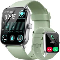Woneligo IDW19 Smartwatch (4,5 cm, android ios), Smartwatch mit Alexa, Bluetooth-Telefonie, 1,8" Display, IP68 grün