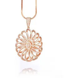 Karisma Kette mit Anhänger Karisma Damen Anhänger Silber 925 Blume - Rosé Gold beschichtet, mit Silber Kette 925 und Zirkonia Steinen - HSP.RG01