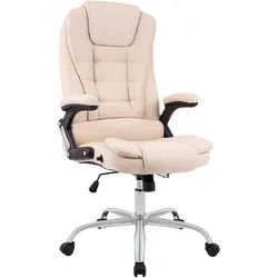 CLP Chefsessel Stoff Creme , Metall , 69.5x113x78 cm , Büromöbel, Bürostühle, Chefsessel