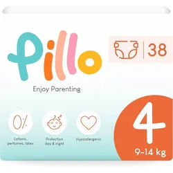 Pillo Windeln Gr√∂ße 4 Maxi 9-14 Kg 38 St weiss