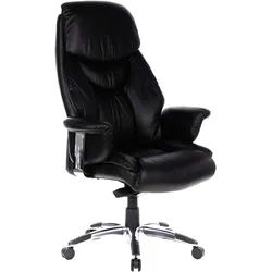 Mid.you Chefsessel , Schwarz , Kunststoff, Textil , Drehkreuz , 63x140x52 cm , Wippmechanik mit Härtegradeinstellung, Sitzfläche 360° drehbar , Büromöbel, Bürostühle, Chefsessel