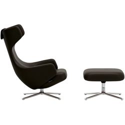 Vitra Sessel Grand Repos und Ottoman schwarz, Designer Antonio Citterio, GR 110. O 40xGR 74. O 62xGR 81. O 62 cm