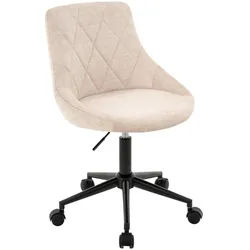 Carryhome Jugenddrehstuhl , Schwarz, Beige , Metall, Textil , Raute , Drehkreuz , 55x78-90x56 cm , Babymöbel & Kindermöbel, Kinderzimmer & Jugendzimmer, Kinderdrehstühle & Jugenddrehstühle