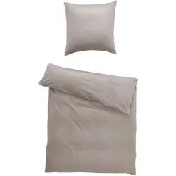 Estella Bettwäsche , Taupe , Textil , Uni , 135x200 cm , bügelfrei, atmungsaktiv , Heimtextilien, Bettwäsche & Leintücher, Bettwäsche