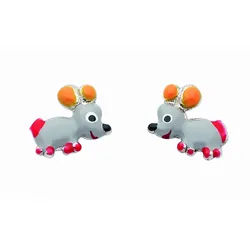 Adelia ́s Paar Ohrhänger Damen 925 Silber Ohrringe Ohrstecker Maus, Silberschmuck für Damen silberfarben