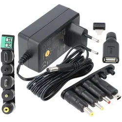 3 V - 12 V Universal-Netzteil inkl. 6 DC-Adapter - max. 12 W und 1 A