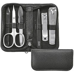 Credo Maniküre-Etui Herren schwarz 6teilig 1 St