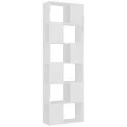 vidaXL Regal 60 x 24 x 186 cm Bücherregal Raumteiler Weiß 60x24x186 cm weiß