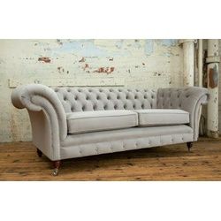 JVmoebel Chesterfield-Sofa, Chesterfield 3 Sitzer Sofa Design Sofa Couch 225 cm weiß