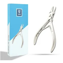 SMI Nagelzange Eckenzange für fußpflege Eckenagelzange Nagelzange für eingewachsen, ergonomisch silberfarben
