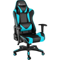 tectake Racing-Gamingstuhl Twink,Belastbarkeit 120 kg,schwarz/azur , Schwarz, Hellblau , Textil , 68x125x69 cm , Kinder- & Jugendzimmer, Jugendmöbel, Gamingstühle