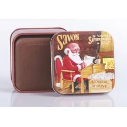 La Savonnerie de Nyons - Metallbox mit Seife WeihnachtsMänner Brief 155 g