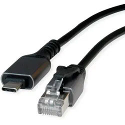 VALUE USB 3.2 Gen 2 Typ C zu Gigabit Ethernet Konverterkabel, schwarz, 2 m