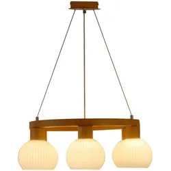 Novel Hängeleuchte , Weiß, Eichefarben , Metall, Glas , Holzoptik , rund , 120 cm , RoHS, ISO 9001, Bsci, Ce , höhenverstellbar , Lampen & Leuchten, Innenbeleuchtung, Hängeleuchten, Pendelleuchten