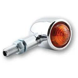 HIGHSIDER Smart Old School Typ 1 Glühbirne Blinker Körper Chrom / Linse Orange (Paar), vorne & hinten